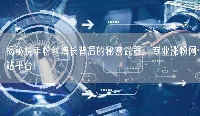 揭秘快手粉丝增长背后的秘密武器:专业涨粉网站平台!